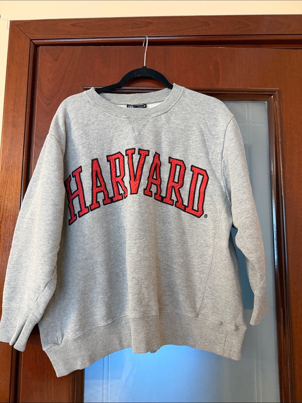 Harvard Gray Crewneck Sweatshirt with Red Logo